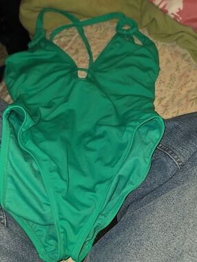 Time and Tru Teal One-Piece Swimsuit